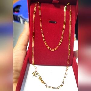Men's Gold Paperclip Chain Necklace - Sleek Minimalist Jewelry